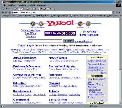 Figura 11 - La pagina principale di Yahoo