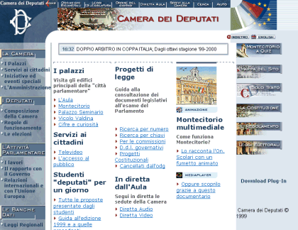 Figura 14 - Il sito della Camera dei deputati