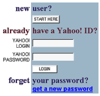 Procedura di login con yahoo.mail