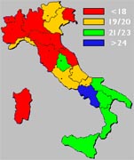 Mappa dei parti gemellari in Italia